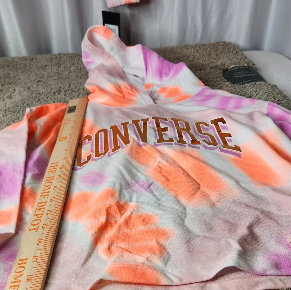Converse L Girl's All Over Print Tie-Dye Boxy Hoodie (Big Kids) Size L